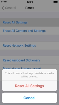 Press Reset All Settings.