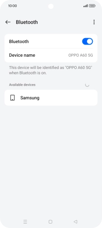 Press the required Bluetooth device and follow the instructions on the screen to pair the device with your phone.