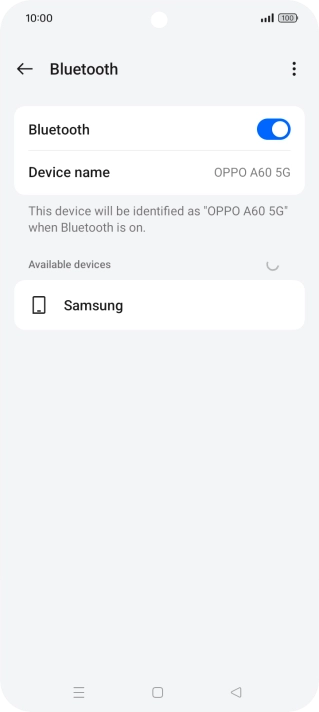 Press the required Bluetooth device and follow the instructions on the screen to pair the device with your phone.