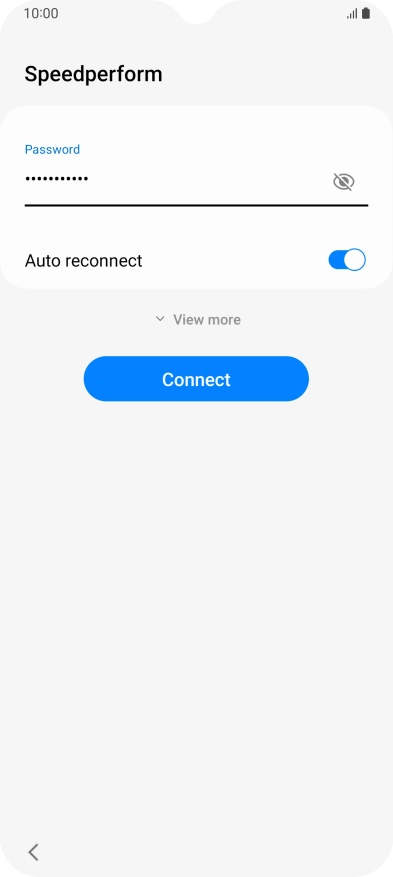 Key in the password for the Wi-Fi network and press Connect.