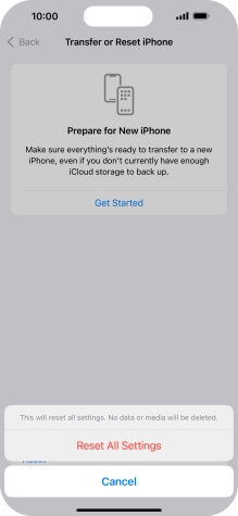 Press Reset All Settings.