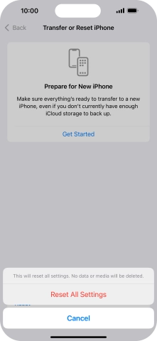 Press Reset All Settings.