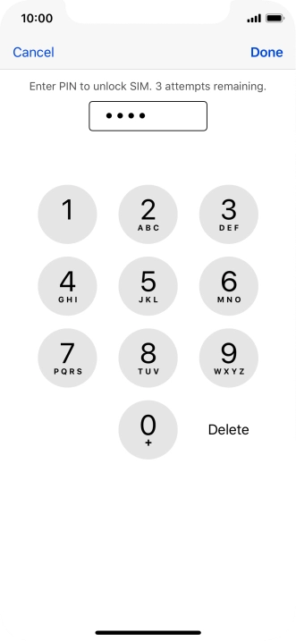 Key in your PIN and press Done. Key in your PIN and press Done.