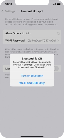If Wi-Fi is turned on, press Wi-Fi and USB Only.