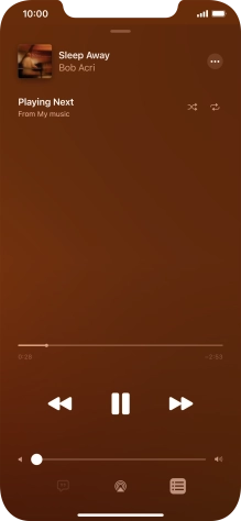 Press the shuffle icon to turn the function on or off.