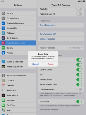 If you turn on the function, press Enable.
