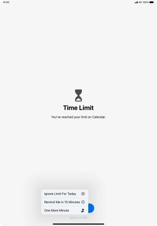 Press the required setting.