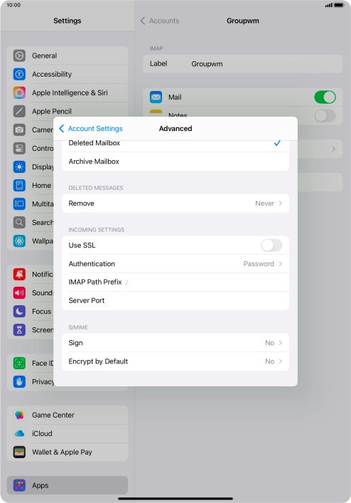 Press the indicator next to 