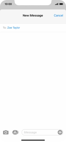 If the recipient can receive iMessages, iMessage is displayed in the text input field.