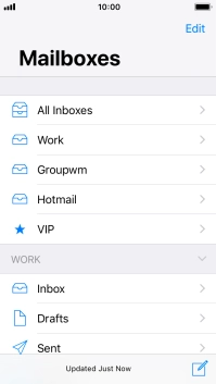 Press the required email account.