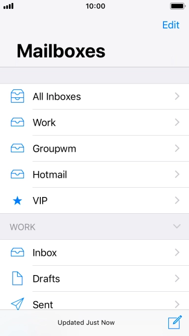 Press the required email account.
