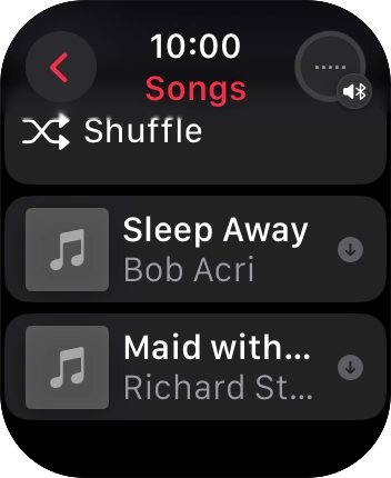 Go to the required category or playlist and press the required audio file.