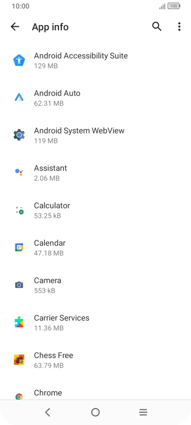 Press the required app.