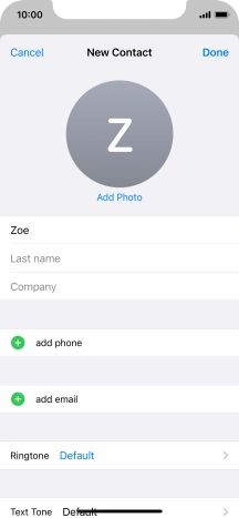 Press Last name and key in the last name.