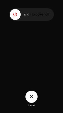 Press and drag the power off icon right.