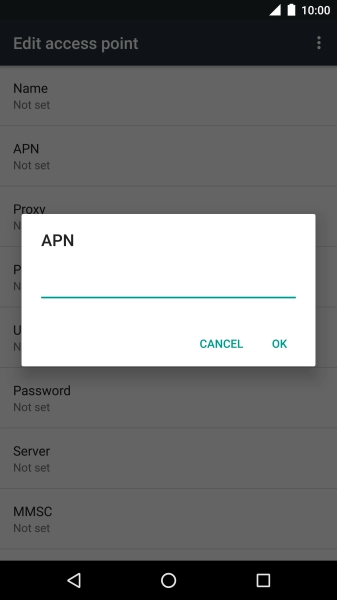 Key in live.vodafone.com and press OK.