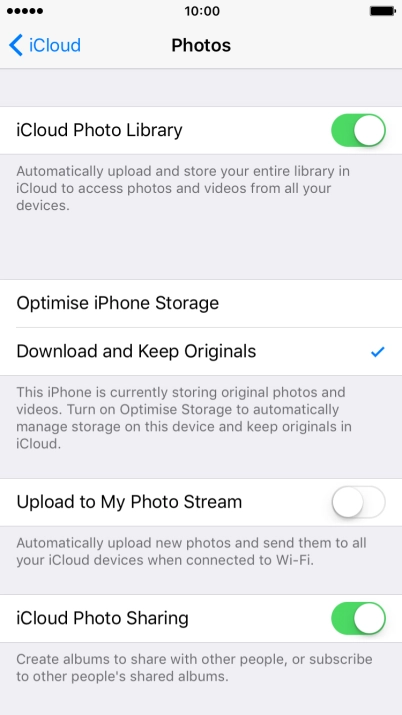 Press the indicator next to 