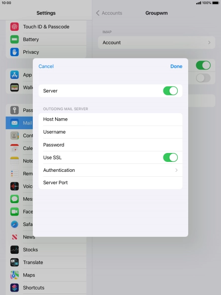 Press the indicator next to 