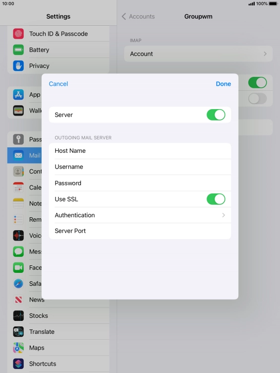 Press the indicator next to 