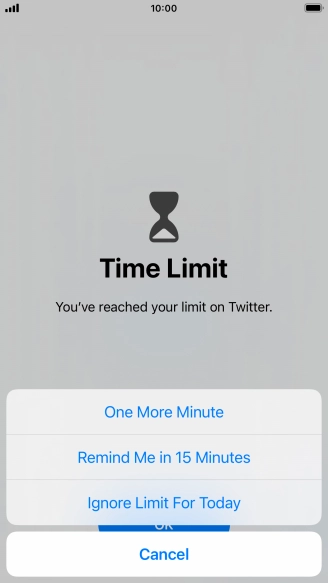 Press the required setting.