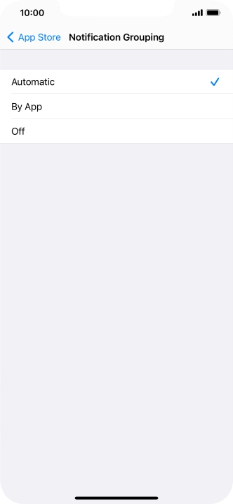 Press the required setting.