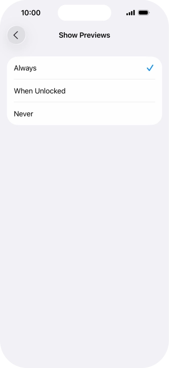 To select notification preview on the lock screen, press Always. To select notification preview on the lock screen, press Always.