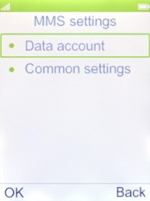 Select Data account. Select Data account.