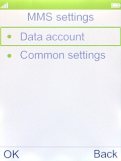 Select Data account. Select Data account.