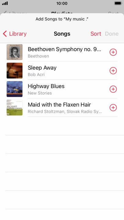Go to the required category and press the required audio file.