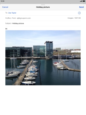Press Send when you've finished your email message. Press Send when you've finished your email message.