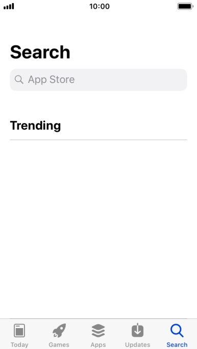 Press the search field and key in the name or subject of the required app.