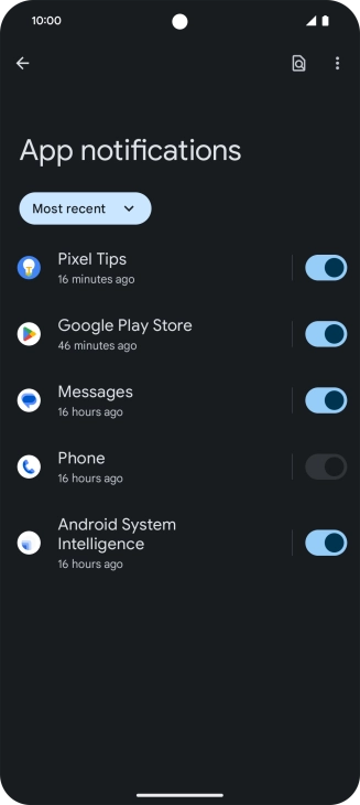 Press the drop down list.