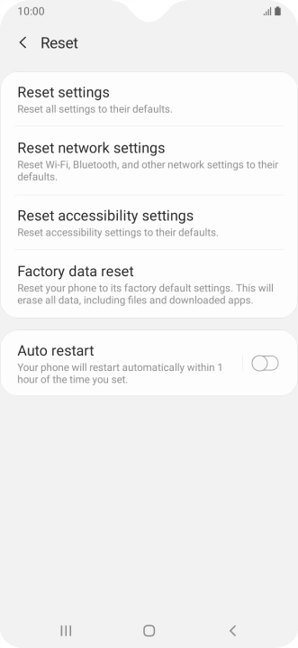 Press Factory data reset.