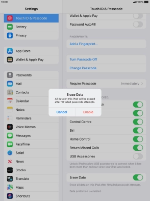 If you turn on the function, press Enable. If you turn on the function, press Enable.