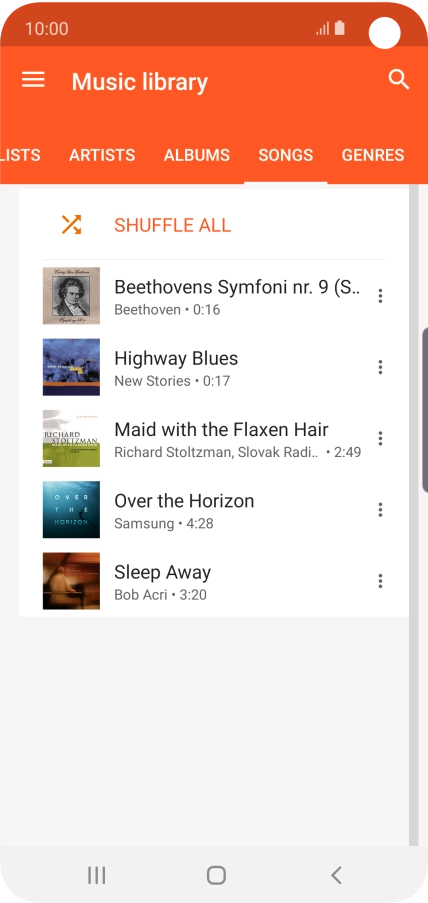 Press the required audio file.