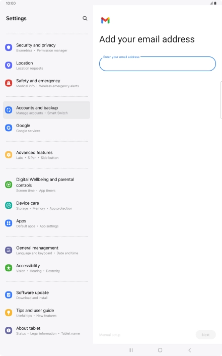 Press the field below 