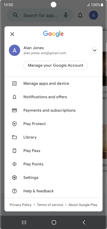Press Manage apps and device.
