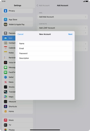 Press Description and key in the required name. Press Description and key in the required name.