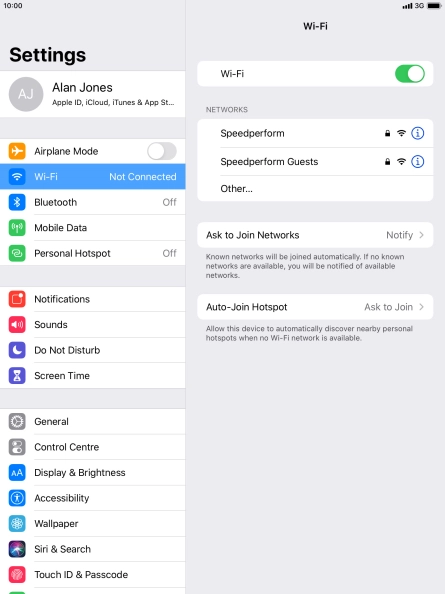 Press the required Wi-Fi network and key in the password for the Wi-Fi network.