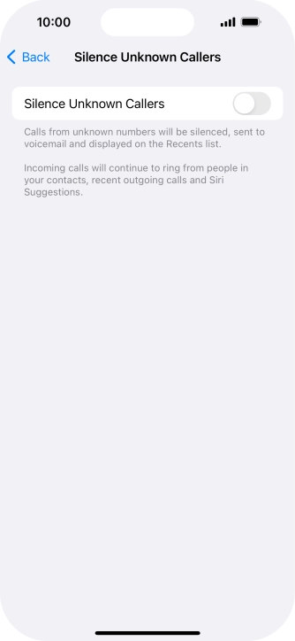 Press the indicator next to 