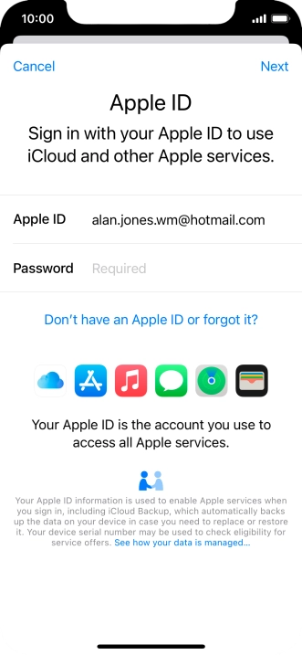 Press the field next to 