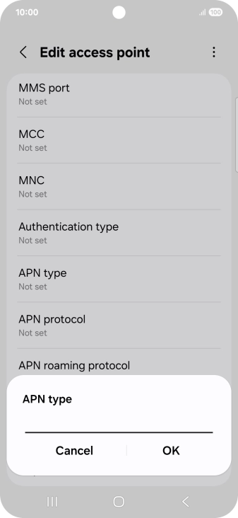 Key in default and press OK.