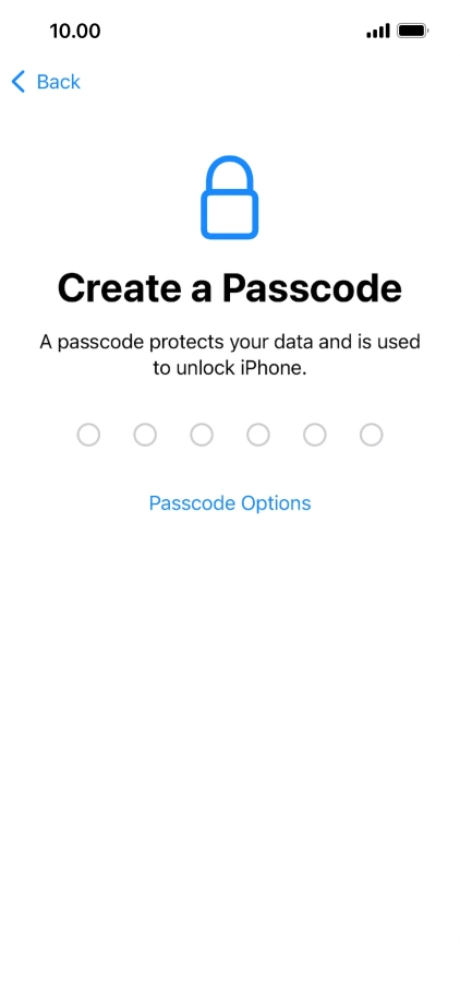 Press Passcode Options.