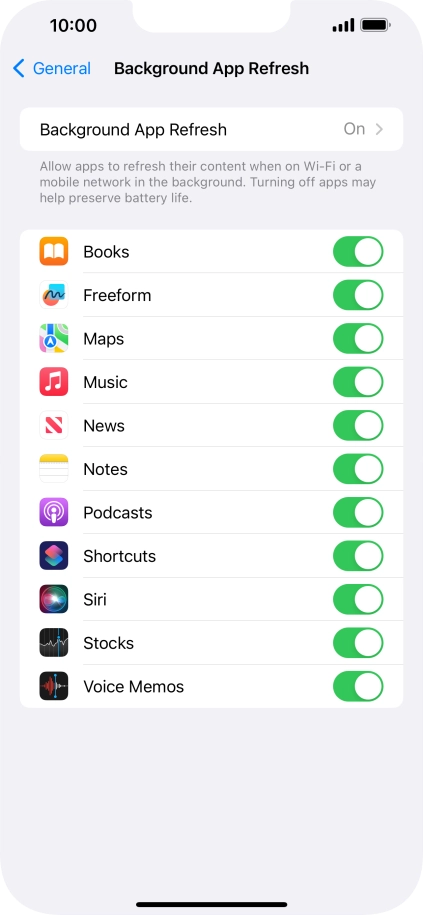 Press Background App Refresh.