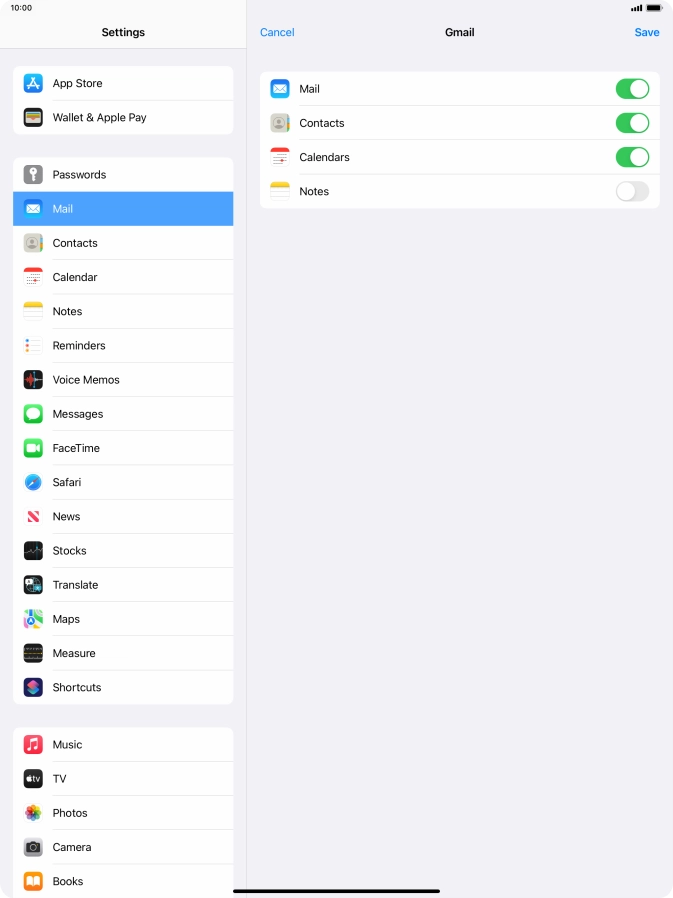 If this screen is displayed, you email account has been recognised and set up automatically. Follow the instructions on the screen to key in more information and finish setting up your tablet.