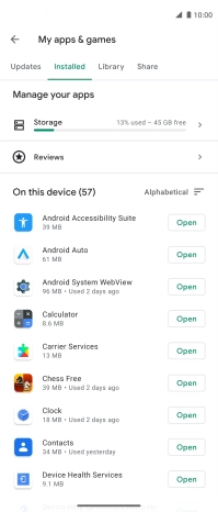 Press the required app. Press the required app.