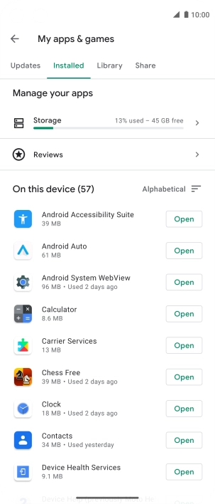 Press the required app. Press the required app.
