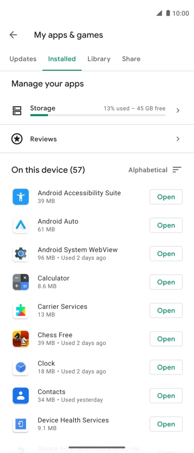 Press the required app. Press the required app.