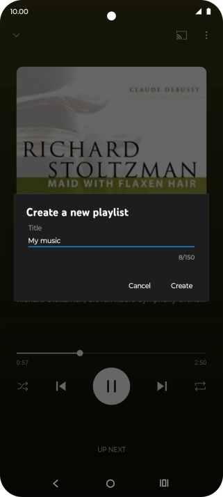 Key in a name for the playlist and press Create.