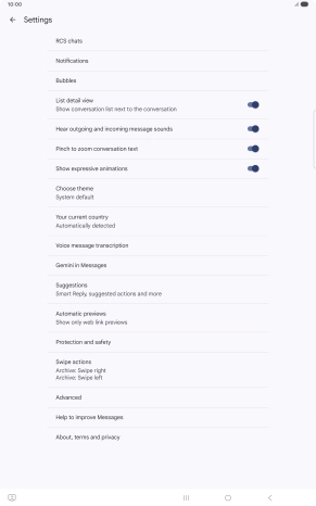 Press Gemini in Messages.